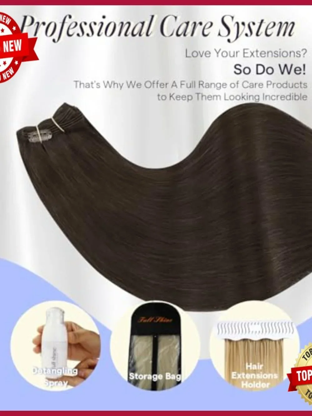 18 Inch Human Hair Clip-In Extensions 7Pcs for Volume & Length